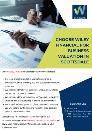 Choose Wiley Financial for Business Valuation in Scottsdale