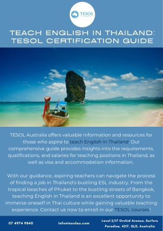 Teach English in Thailand - TESOL Certification Guide