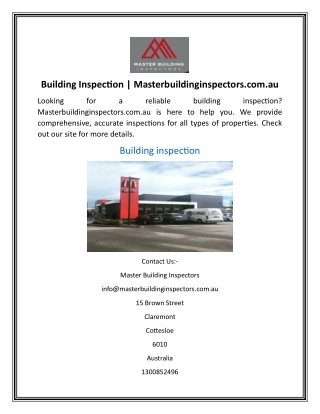 Building Inspection  Masterbuildinginspectors.com.au