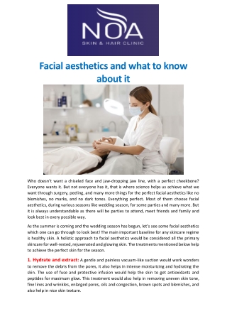 Facial aesthetics and what to know about it