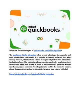 What are the advantages of quickbooks kindful integration