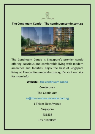 The Continuum Condo  The-continuumcondo.com.sg