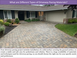 What are Different Types of Driveway Paving Materials?