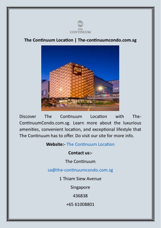 The Continuum Location  The-continuumcondo.com.sg