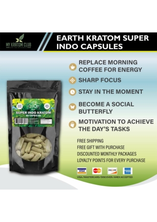 Earth Kratom Super Indo Capsules My Kratom Club