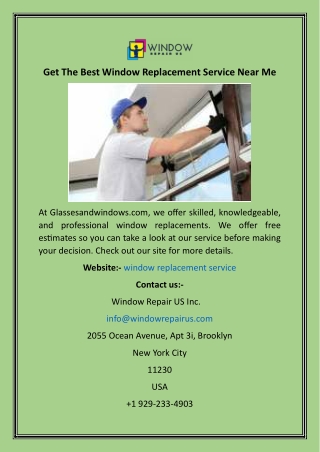 Get The Best Window Replacement Service Near Me