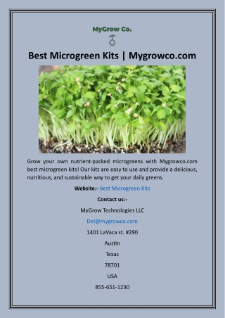 Best Microgreen Kits  Mygrowco