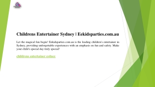 Childrens Entertainer Sydney  Eekidsparties.com.au