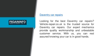 Daventry Car Repairs  Vehicle-repair.co.uk
