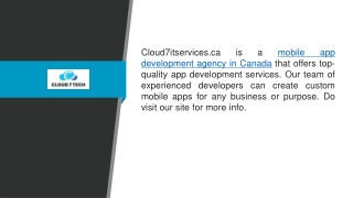 Mobile App Development Agency In Canada Cloud7itservices.ca