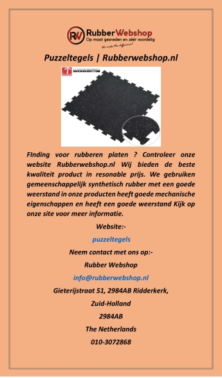 Puzzeltegels  Rubberwebshop.nl