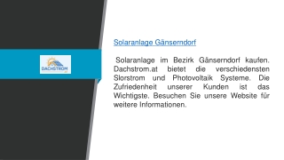 Solaranlage Gänserndorf Dachstrom.at
