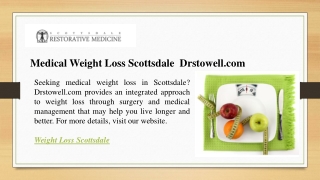 Medical Weight Loss Scottsdale  Drstowell.com