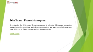 Dha Exam  Prometricmcq.com