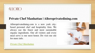 Private Chef Manhattan  Alloroprivatedining.com