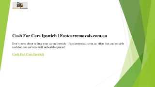 Cash For Cars Ipswich  Fastcarremovals.com.au