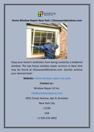 Home Window Repair New York  Glassesandwindows