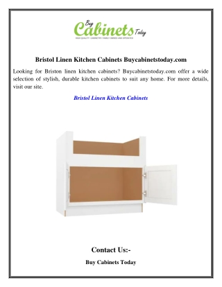 Bristol Linen Kitchen Cabinets | Buycabinetstoday.com
