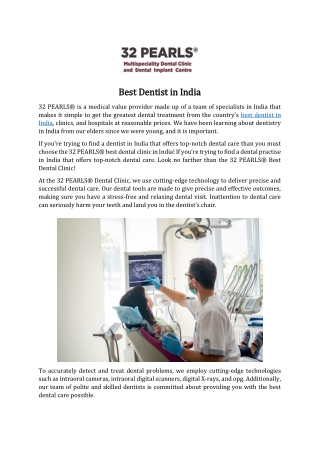 Best Dentist in India