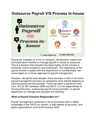 Outsource Payroll VS Process Inhouse