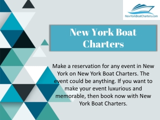 New York Boat Charters