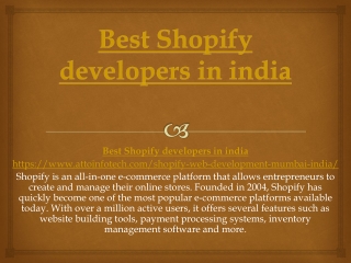 Best Shopify developers in india