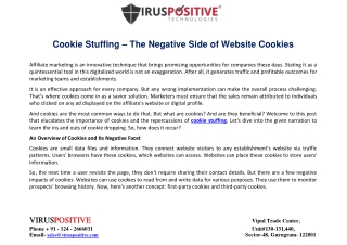 Cookie Stuffing – The Negative Side Of Website Cookies