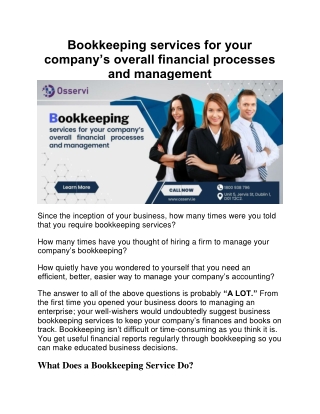 Bookkeeping services for your company