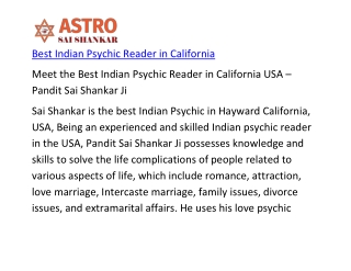 Best Indian Psychic Reader in California