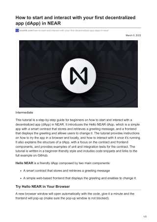 scortik.com-How to start and interact with your first decentralized app dApp in NEAR