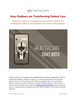 How Chatbots are Transforming Patient Care