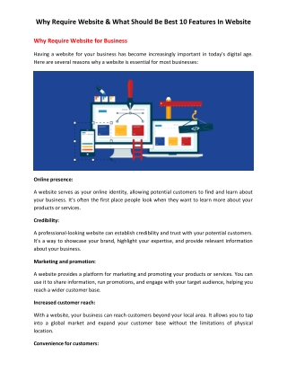 Why Require Website & What Should Be Best 10 Features In Website