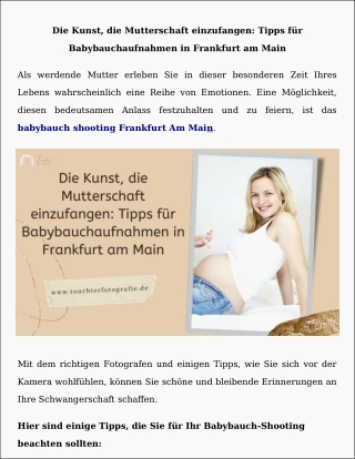 Die Kunst die Mutterschaft einzufangen Tipps für Babybauchaufnahmen in Frankfurt am Main