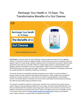 Recharge Your Health in 15 Days_ The Transformative Benefits of a Gut Cleanse