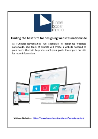 Finding the best firm for designing websites nationwide