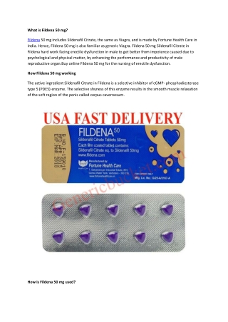 What is Fildena 50 mg