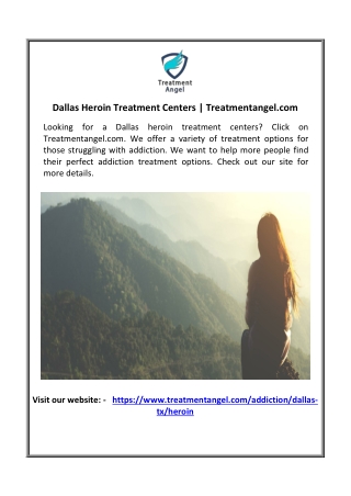 Dallas Heroin Treatment Centers - Treatmentangel.com