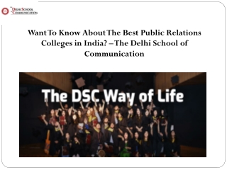 Best Public Relations Colleges in India – The Delhi School of Communication
