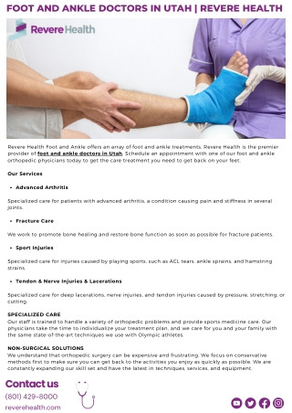 Foot and Ankle Doctors in Utah | Revere Health