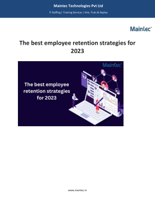 The Employee Retention strategy 2023-Maintec