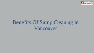 Benefits Of Sump Cleaning In Vancouver