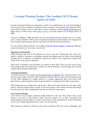 Creating Winning Designs_ The Leading UI_UX Design Agency In India