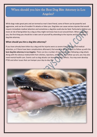 When should you hire the Best Dog Bite Attorney in Los Angeles