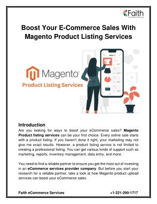 Boost Your E-commerce Sales with Magento Product Listing Services