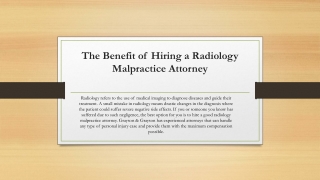 The Benefit of Hiring a Radiology Malpractice Attorney