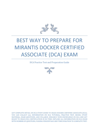 Best Way to Prepare for Mirantis Docker Certified Associate (DCA) Exam