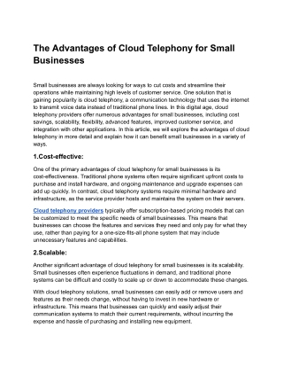 The Advantages of Cloud Telephony for Small Businesses.docx