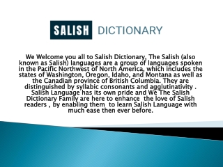 Salish Dictionary