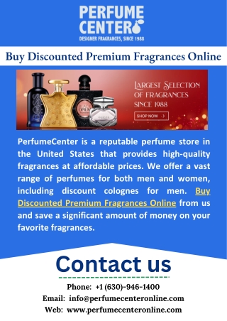 Buy Discounted Premium Fragrances Online
