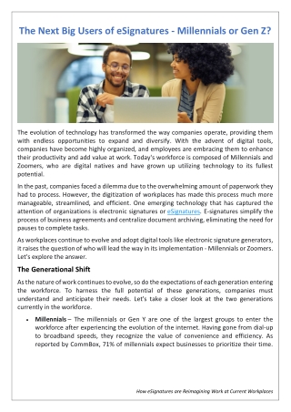 The Next Big Users of eSignatures - Millennials or Gen Z? | DrySign Blog
